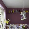 Сочетание цветов: фиолетовый Фиолетовое на зеленом на стенах